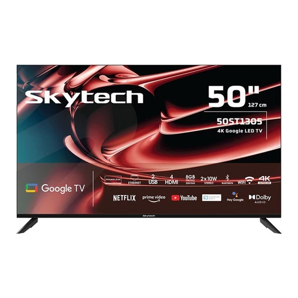 Skytech 50ST1305 4K Ultra HD 50" 127 Ekran Uydu Alıcılı Google Smart LED TV