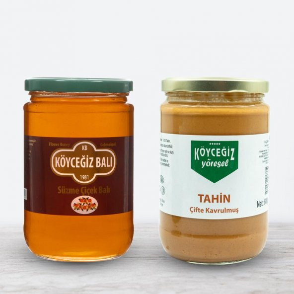 Kb Köyceğiz Balı Çiçek Balı 850 G Cam Kavanoz + Köyceğiz Yöresel Çifte Kavrulmuş Tahin 600 G Cam Kavanoz
