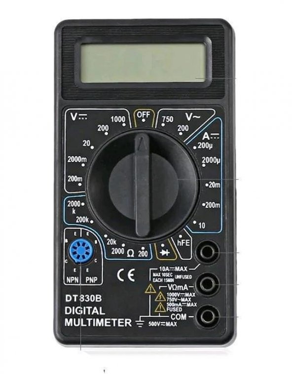 Dijital Multimetre Voltmetre Ampermetre