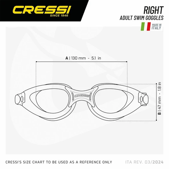 Cressi Right Black Smoked Lens Yetişkin Yüzme Gözlüğü - 4