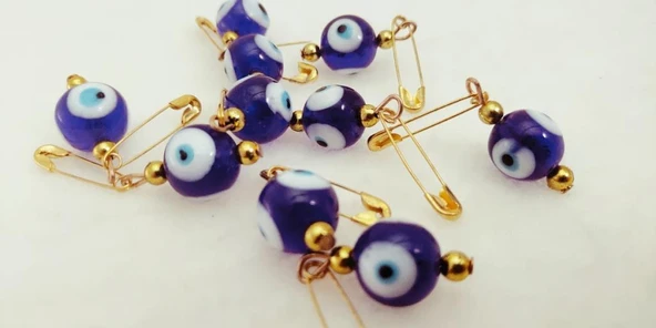 Hdmarketim 10 Adet 1,2 Cm Maşallahlık İğneli Cam Nazar Boncuğu - Resim 4