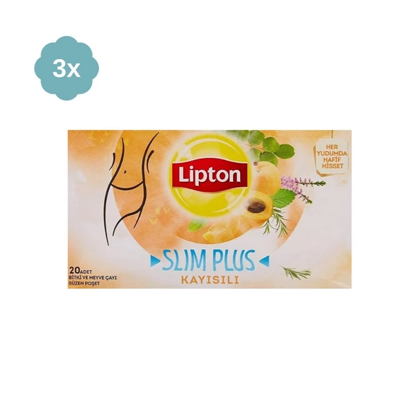 Lipton Slim Plus Kayısılı 20'li 3 Paket