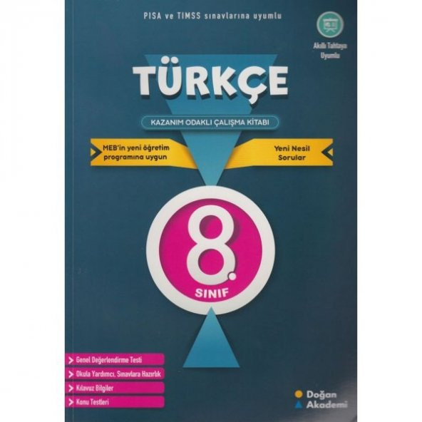 Doğanak Yayınları 8. Sınıf Türkçe Kazanım Odaklı Çalışma Kitabı - 1
