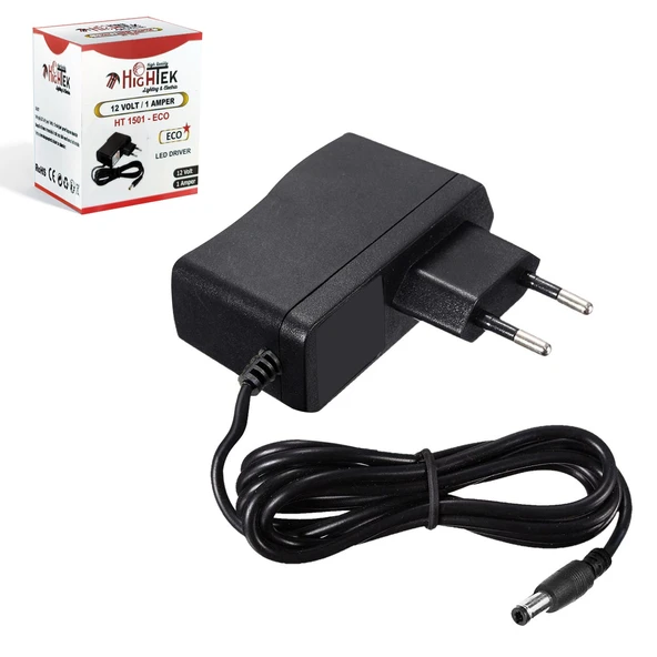 HIGHTEK HT-1501 Adaptör 12 Volt 1 Amper 5.5x2.5mm