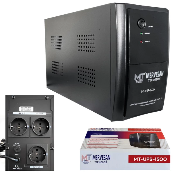 UPS KESİNTİSİZ GÜÇ KAYNAĞI LİNE İNTERAKTİF 900W MERVESAN MT-UPS-1500