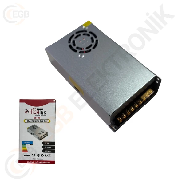 HIGHTEK HT-1119 Metal Kasa Adaptör Fanlı 12 Volt 30 Amper - 2