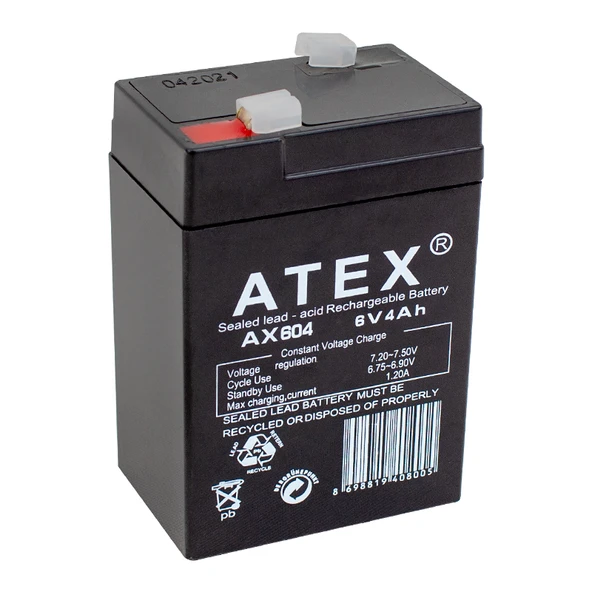 ATEX Kuru Akü 6V 4Ah (10X7X4.5cm)