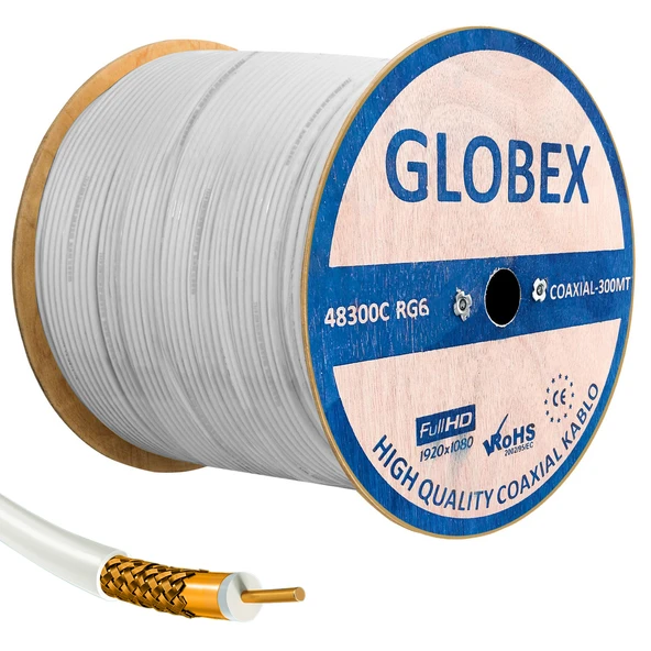 GLOBEX Anten Kablosu Rg6 U4 48 Tel 300 Metre