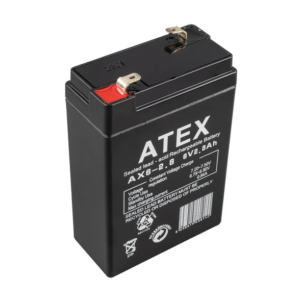 ATEX Kuru Akü 6V 2.8Ah (6.5X9.5X3.5cm)