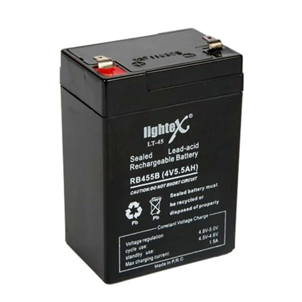 LİGHTEX LT-45N Kuru Akü 4V 5.5Ah (7X10X4.5cm) Işıldak Fener