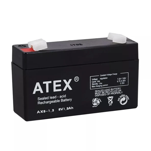 ATEX Kuru Akü 6V 1.3Ah (9.7X5.4X2.3cm) ürün görseli 1