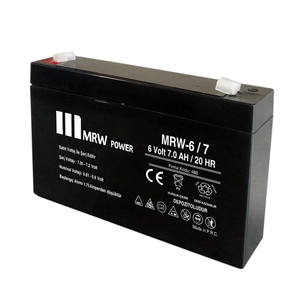 MRW Kuru Akü 6V 7Ah (15X9.5X3.5cm)