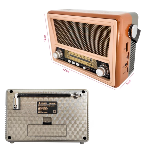 RADYO NOSTALJİ ŞARJLI BT/USB/SD/AUX VM-515 CM-865BT - 2