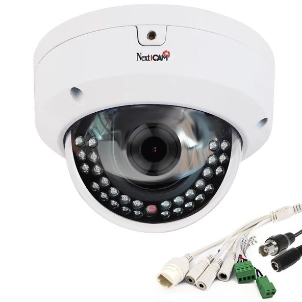 NEXTCAM YE-IP20000DVL Poe Dome Ip Kamera 2mp 2.8mm 12mm Metal İç Mekan