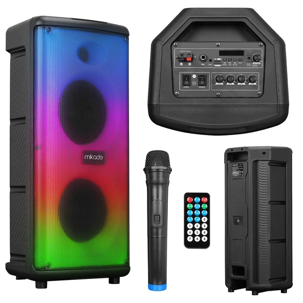 AKTİF SEYYAR ANFİ UHF 1 EL 1 KAFA 16CM 20W BT/USB/SD MİKADO MD-115BT