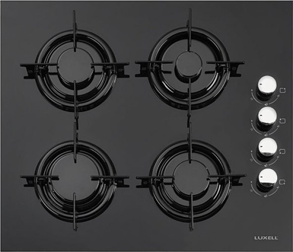 Luxell Kristal Serisi Siyah Cam Üçlü Ankastre Set - 4