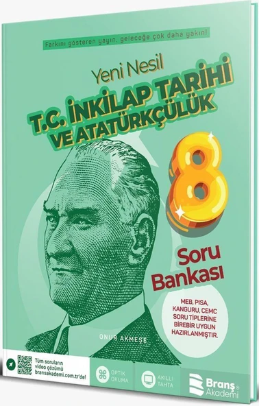 Branş Akademi 8.Sınıf T.C. İnkilap Tarihi ve Atatürkçülük Soru Bankası