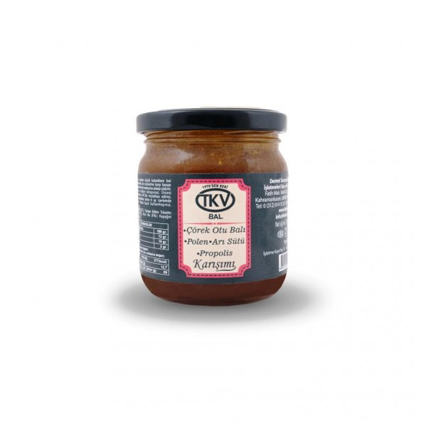 Çörek Otu Balı+Polen+Arı sütü+Propolis (210 gr)