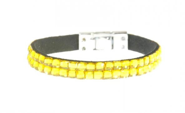 Bileklik Swarovski Taşlı Sarı Ayarlanabilir Bileklik - 3