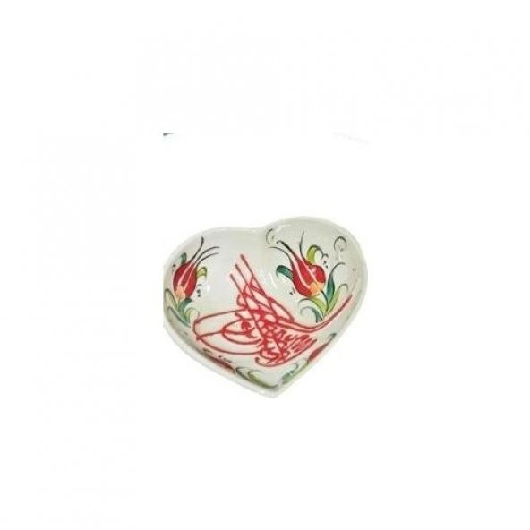 Osmanlı Tuğra Desenli El İşi Çini Kase Çerezlik - 3