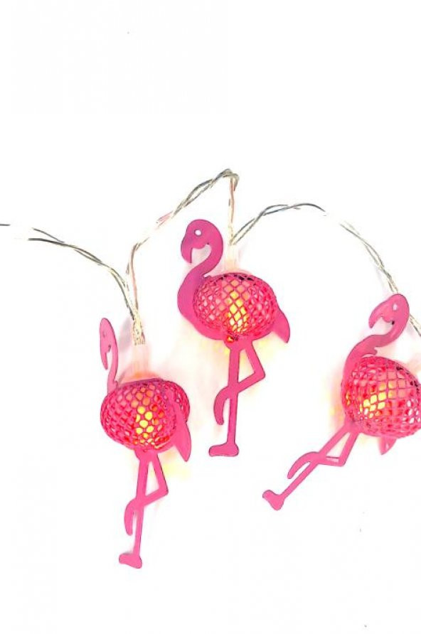 Hdmarketim Pembe Flamingo 10lu Dekoratif LED Lamba (2 Metre) - 2