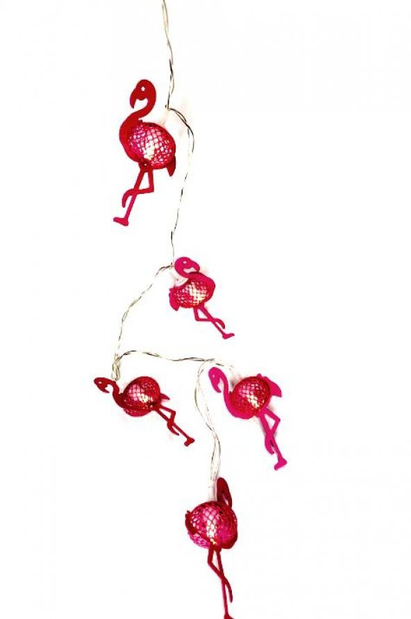 Hdmarketim Pembe Flamingo 10lu Dekoratif LED Lamba (2 Metre) - 3