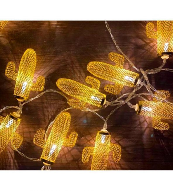 Hdmarketim Kaktüs10lu Dekoratif LED Lamba (2 Metre)