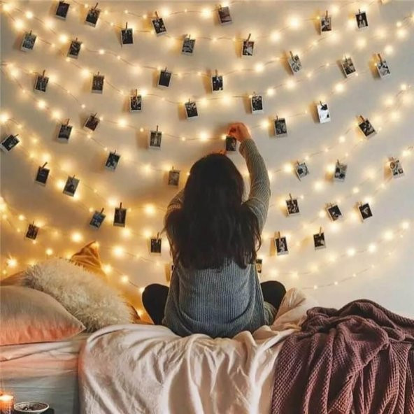 Hdmarketim Mandal Led Pilli Şerit Lamba Işık (3,40 Metre) Altın Renk - 3