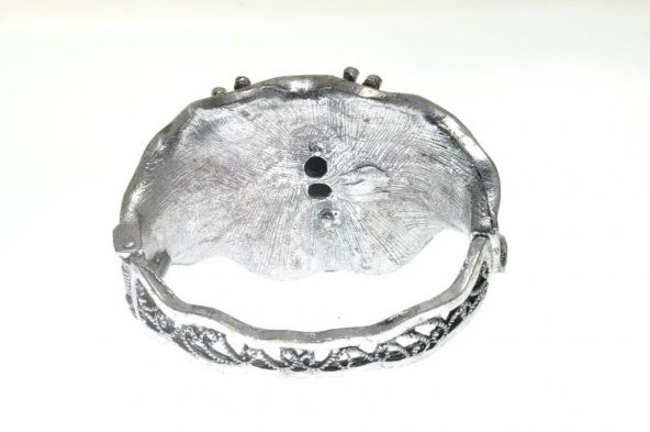 Hdmarketim Otantik Swarovski Taşlı Kurbağa Kelepçe Metal Bileklik 5500 - Resim 3