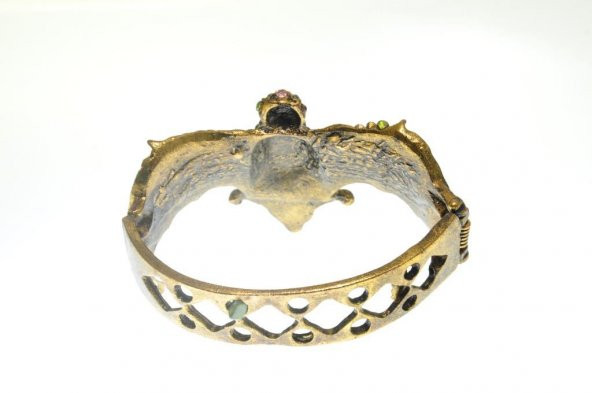 Hdmarketim Otantik Swarovski Taşlı Yarasa Kelepçe Metal Bileklik 5498 - Resim 3