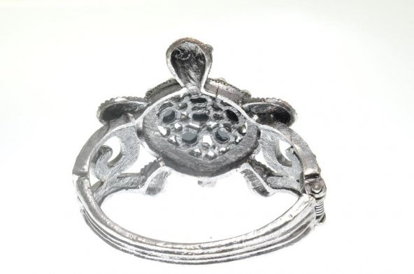 Hdmarketim Otantik Swarovski Taşlı Kaplumbağa Kelepçe Metal Bileklik 5502 - 3