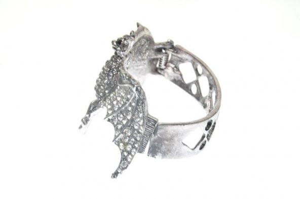 Hdmarketim Otantik Swarovski Taşlı Yarasa Kelepçe Metal Bileklik 5499 - 2