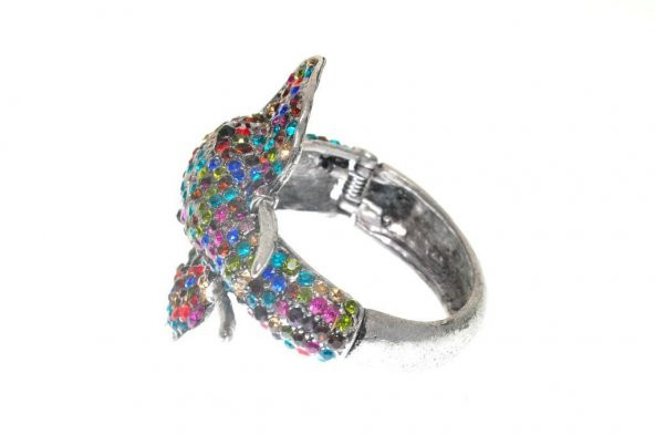 Hdmarketim Otantik Swarovski Taşlı Fil Kelepçe Metal Bileklik 5516 - 2