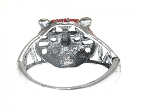 Hdmarketim Otantik Swarovski Taşlı Kaplan Kelepçe Metal Bileklik 5520 - 3