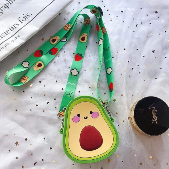 Hdmarketim Sevimli 3D Avokado Silikon Para Cüzdan Oyuncak Anahtar Çanta 6070 - 2