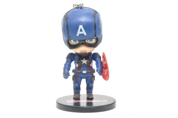 Hdmarketim Marvel Captain America PVC Süper Figür Oyuncak Anahtarlık 6104