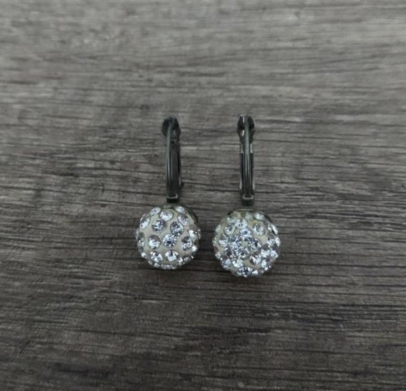 Hdmarketim Şambala Model Swarovski Taşlı Beyaz Sallantılı Küpe - 2