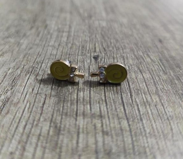 Hdmarketim Dondurma Figürlü Swarovski Taşlı Sarı Küçük Küpe - 3