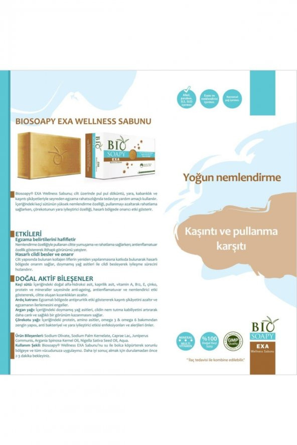 2 Adet Biosoapy Doğal Welness Exa Egzama Sabunu 100 Gr / Adet (egzamada Doğal Terapi) EXA - 4