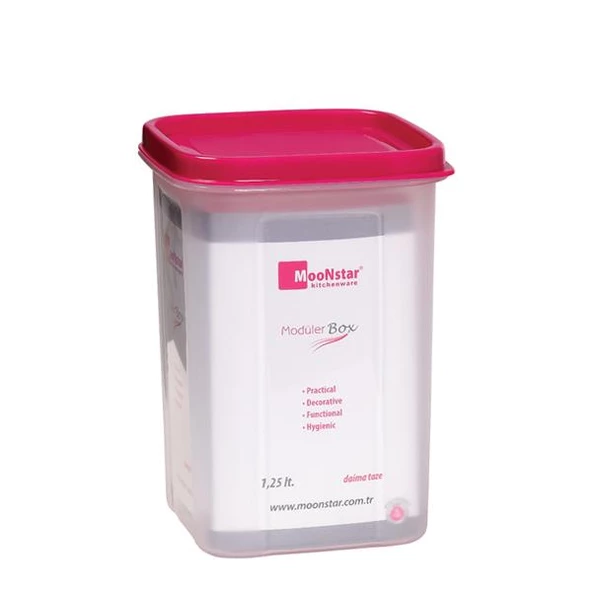 Moon star Modüler Hava Sızdırmaz 3,Lü Saklama Kabı-1,25+0,65+0,40 Litre-MS-09+MS-02+MS-01 - 2