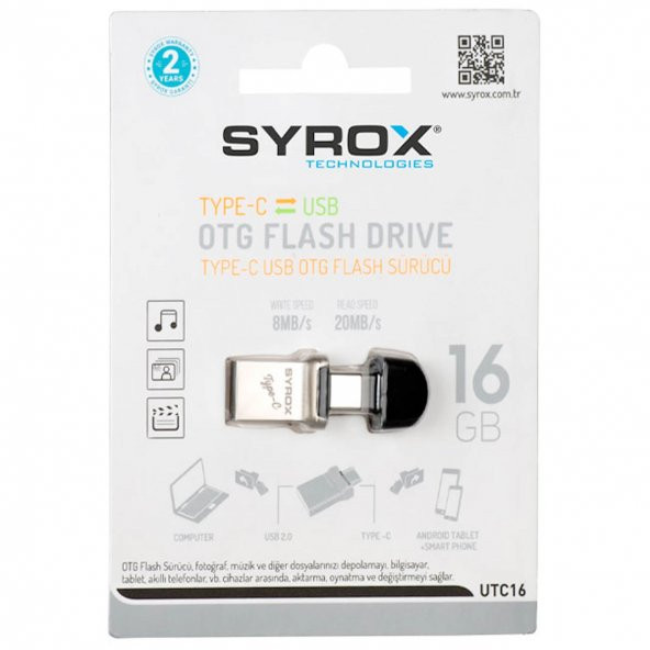 Syrox SYX-UTC16 Type-C 16 GB Usb 2.0 Android Flash Bellek