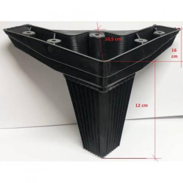 Mobilya Koltuk Ayağı Baza Çekyat Chester Oturma Grubu Ayağı Elmas Siyah 12 Cm 8 Adet - 2