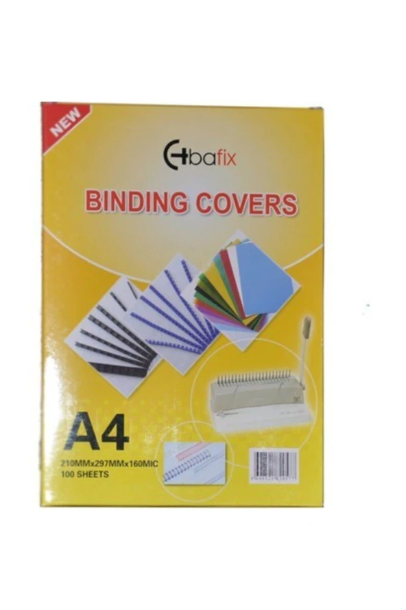 Bafix A-4 Pvc Cilt Kapağı 160 Micron Mat Kırmızı 100 Lü (1 Paket 100 Adet)