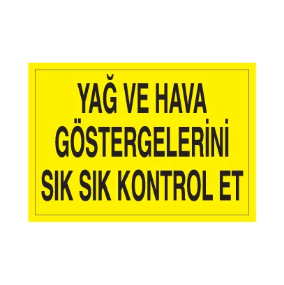 Yag Ve Hava Uyarı Levhası ürün görseli 1