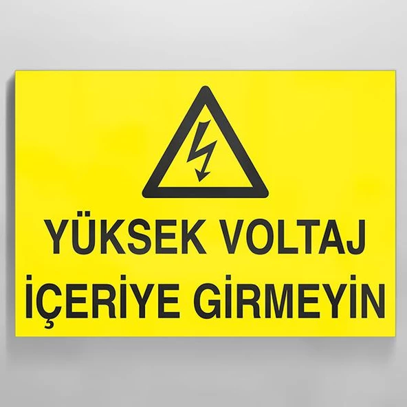 Yüksek Voltaj İçeriye Girmeyin Uyarı Levhası ürün görseli 1