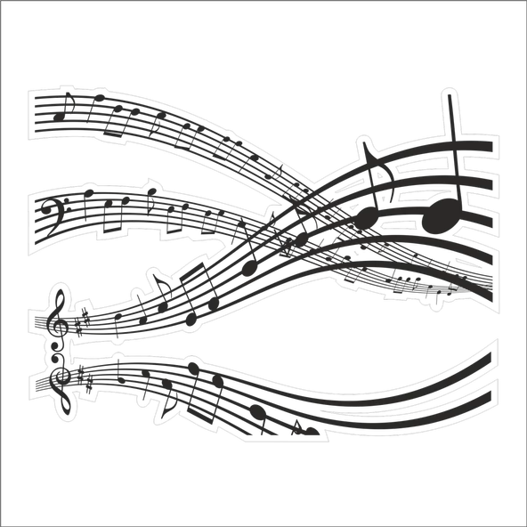 MÜZİK NOTASI FOLYO STİCKER DERSTV438 ürün görseli