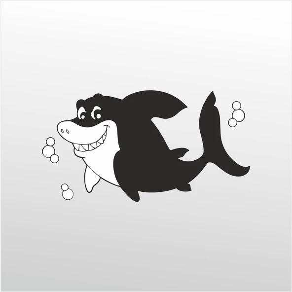 Folyo Sticker Tatlı Köpek Balığı ürün görseli 1