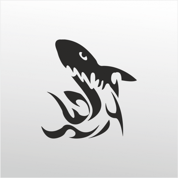 Folyo Sticker Köpek Balığı Desen