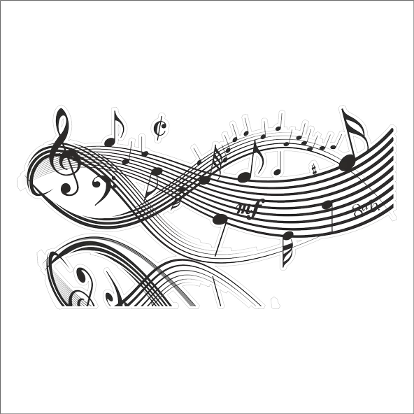 MÜZİK NOTASI FOLYO STİCKER DERSTV439 ürün görseli