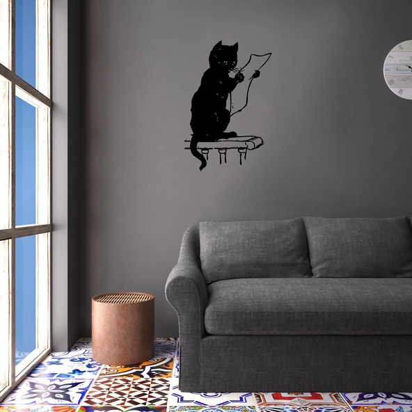 OKUYAN KEDİ FOLYO STİCKER - Resim 2